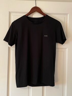 Prada Black Short Sleeve Logo Crew T-Shirt